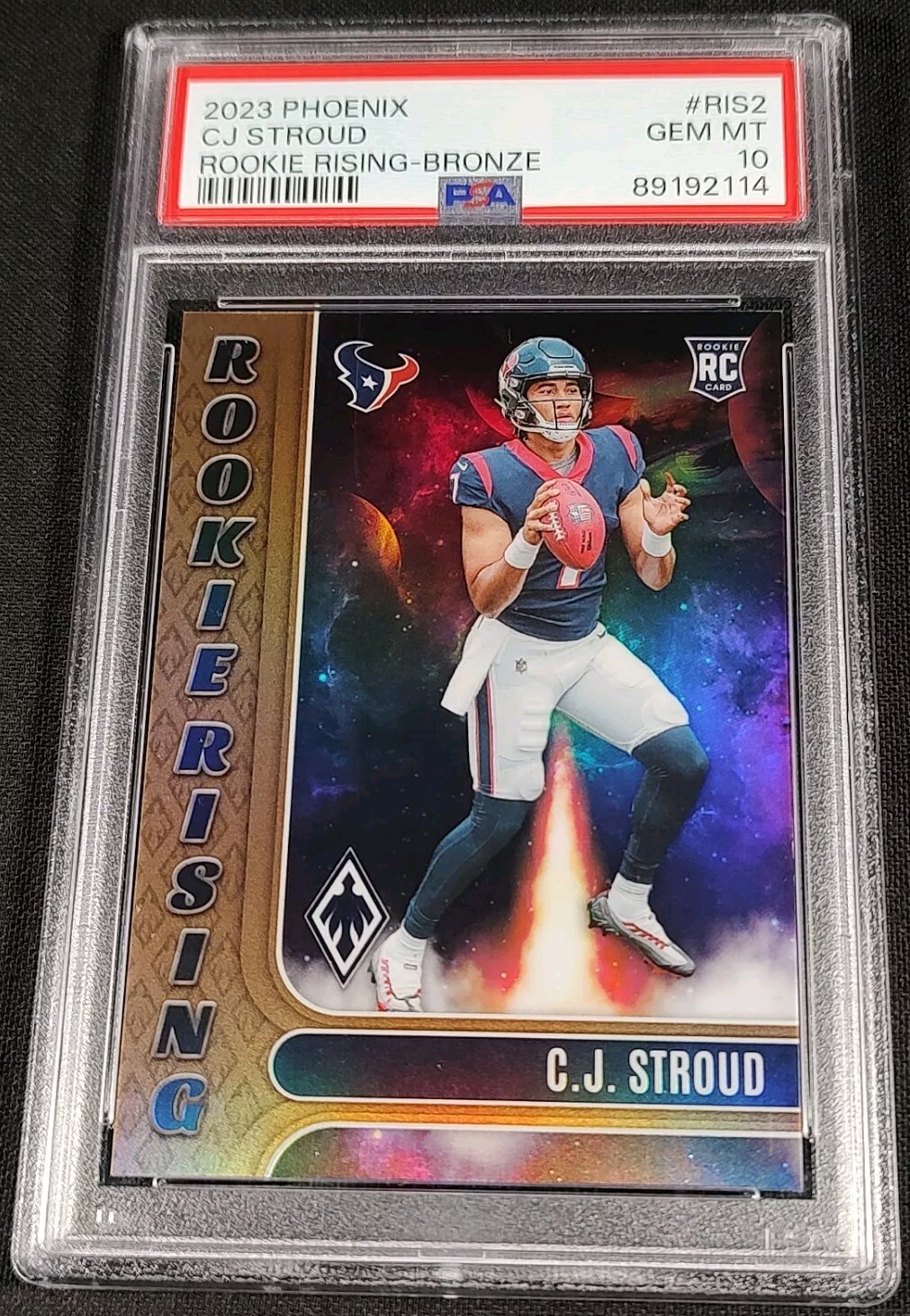PSA 10 RC #'d /50 C.J. STROUD "Rookie Rising" 🚨SSP BRONZE 🔥2023 Panini Phoenix