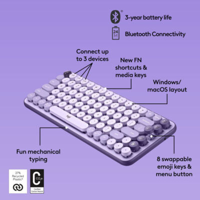 Logitech POP KEYS ワイヤレスキーボード Logitech POP Keys Wireless Mechanical Emoji Keyboard