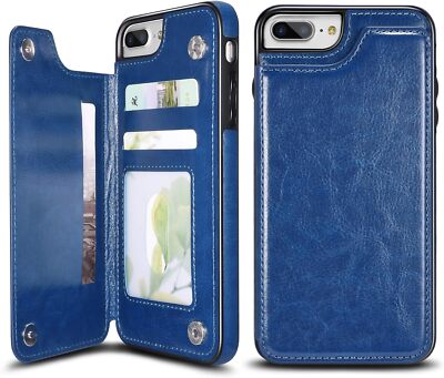 For iPhone Plus Plus Leather Wallet Credit Card Slot Case Screen  Protector