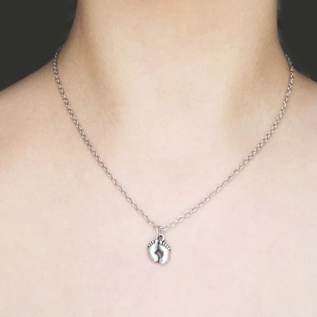 Collana chiama angeli gravidanza con PIEDINI Argento Mamma Donna incinta piedi - Immagine 2 di 4