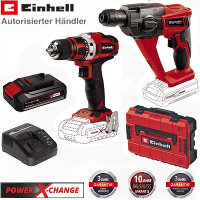 Einhell Akku-Bohrhammer TE-HD + Bohrschrauber TE-CD 18/40 Akku 2,5 Ah SF Koffer