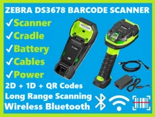 ✅Zebra DS3678-ER3U4212SVW Wireless Bluetooth Long Range 2D/1D Barcode Reader!🔥⭐