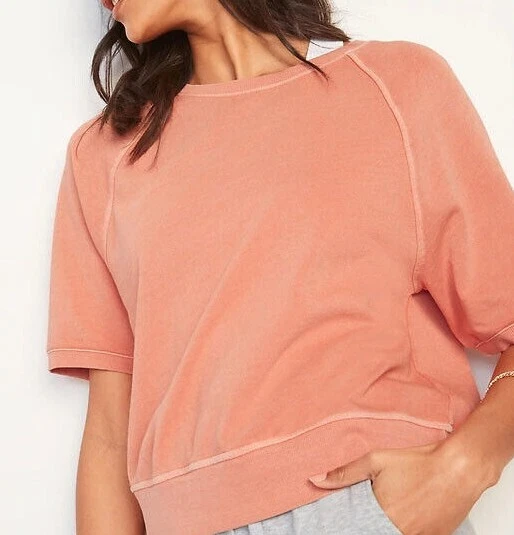 OLD NAVY Vintage Elbow Sleeve Crew Neck Sweatshirt #W313 - Image 2 of 4