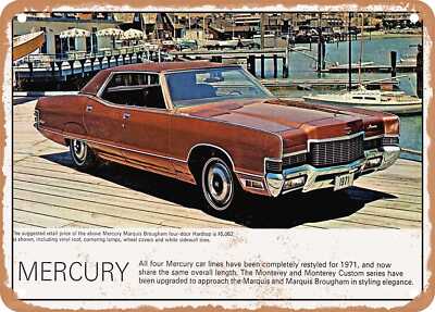 METAL SIGN - 1971 Mercury Marquis Brougham Hardtop Vintage Ad