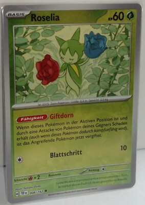 Roselia 8 Reverse Holo Gewalten der Zeit TEF Pokémon deu