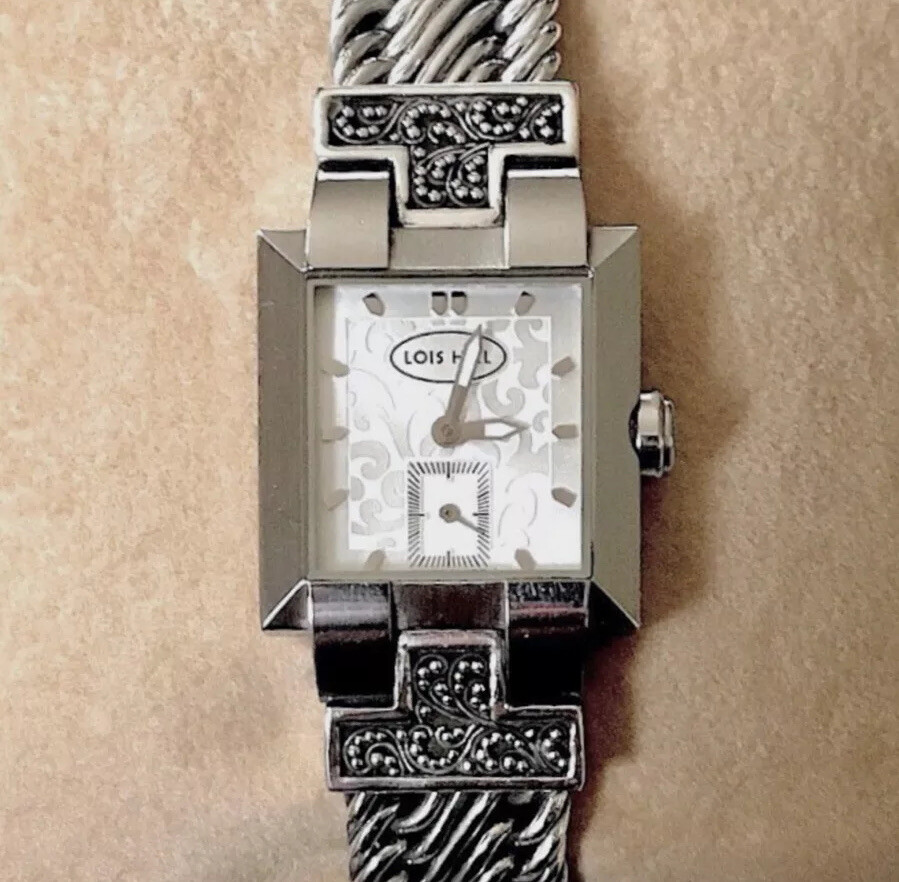 Lois Hill Watch Sterling Silver Bracelet White Face SWISS  display picture 1