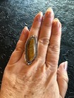 Yellow Tiger's Eye Ring Size 8 Traditional Rope Design Artisan Southwest