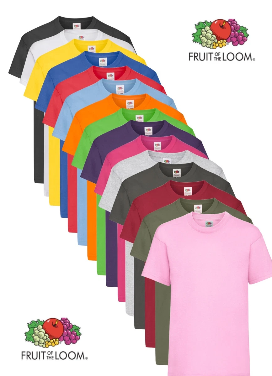 Maglietta T-Shirt Maniche Corte Adulto Unisex Fruit Of The Loom Girocollo, Busto Tubolare Tinta - Foto 9