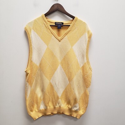 Brooks Brothers Mens Argyle Sweater Vest Size XL Tennis Preppy Academia  Golf
