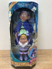 NEW 1992 MATTEL SNOW WHITE AND THE SEVEN DWARFS DOPEY & SNEEZY STACKABLE DOLLS