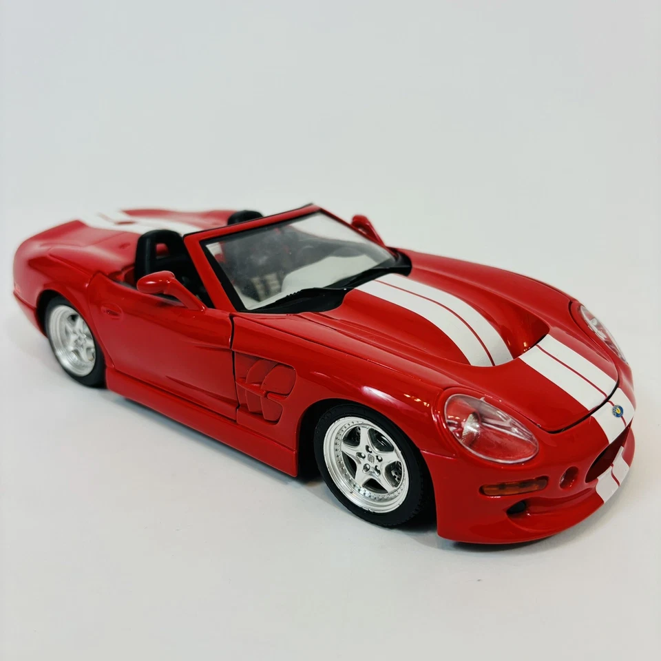 Figura de juguete deportivo Burago Shelby serie 1 roja con rayas coche fundido a presión 1/18  Foto 3 de 4