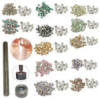 10/50 Stck. 10 mm Kristall Diamant Nieten Ohrstecker 2-teilig Setzwerkzeug zum Selbermachen Handwerk