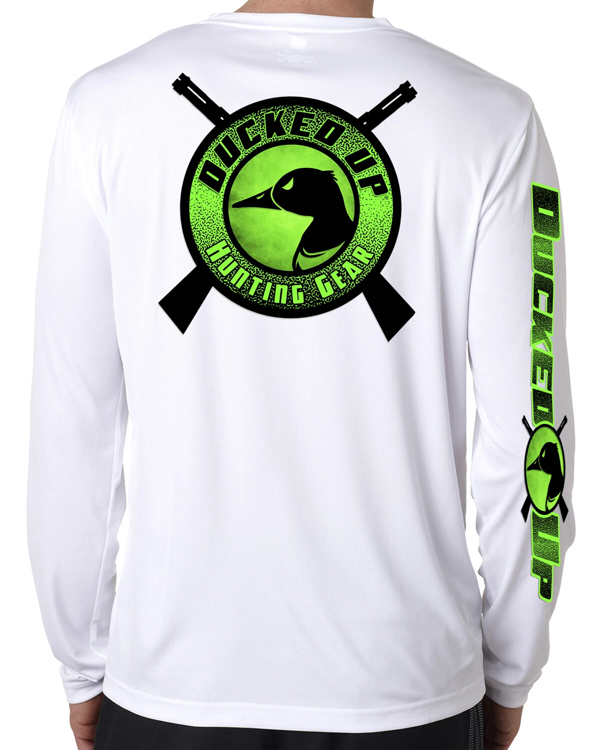 Ducked Up T shirt long sleeve men's duck hunting microfiber uv apparel call
Opens in a new window or