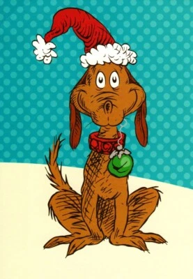 IMAGE ARTS Dr. Seuss Merry Christmas Grinch Dog Max Jingle Bell Bells Holiday Greeting Card