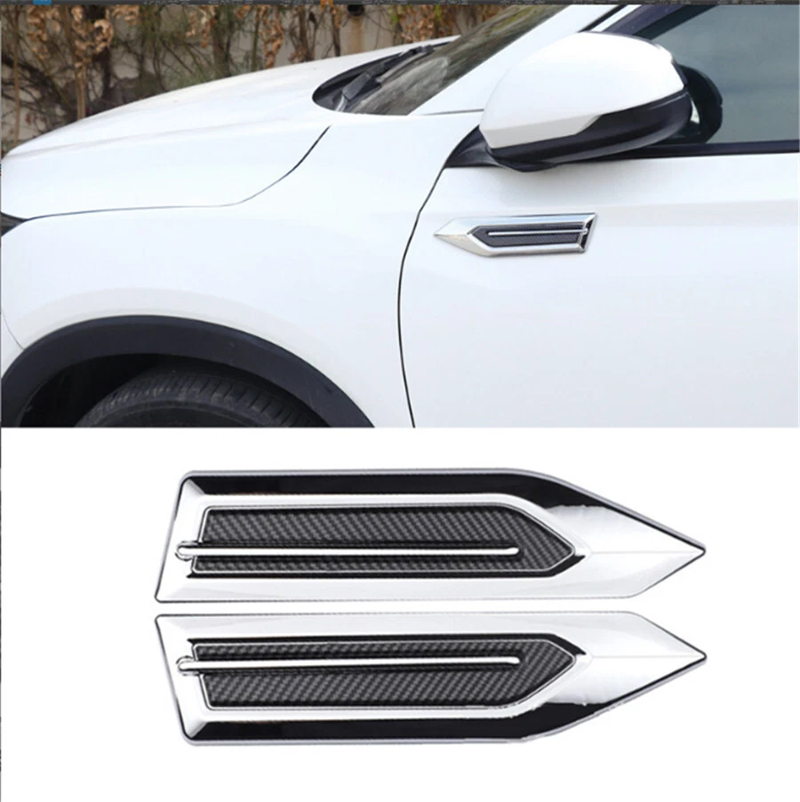 Car Air Flow Vent Fender Side Wing Hole Cover Intake Grilles Decoration Sticker - Image 4 of 4