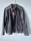 NWT $299 Lucky Brand Black Handcrafted Leather & Cotton Biker Jacket Mens XL