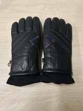 Saranac Mens Black Cowhide Leather Gloves Size Small