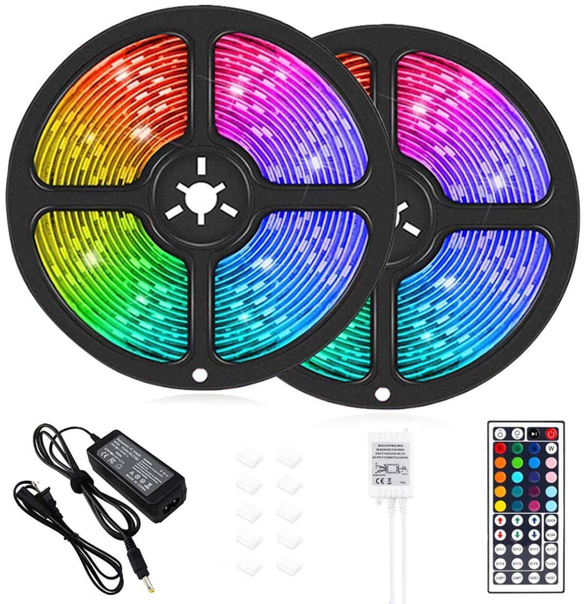 LED Strip Lights, 32.8 ft RGB Led Light Strip 600 LED 5050 SMD IP65 Waterproo...-image