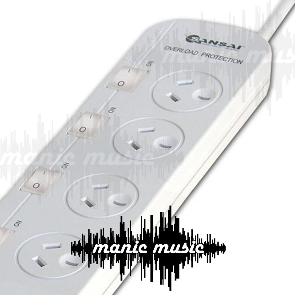 Sansai 6 Way Surge Protected Power Board Extra Spaced Sockets Individual Switch - Image 3 of 3