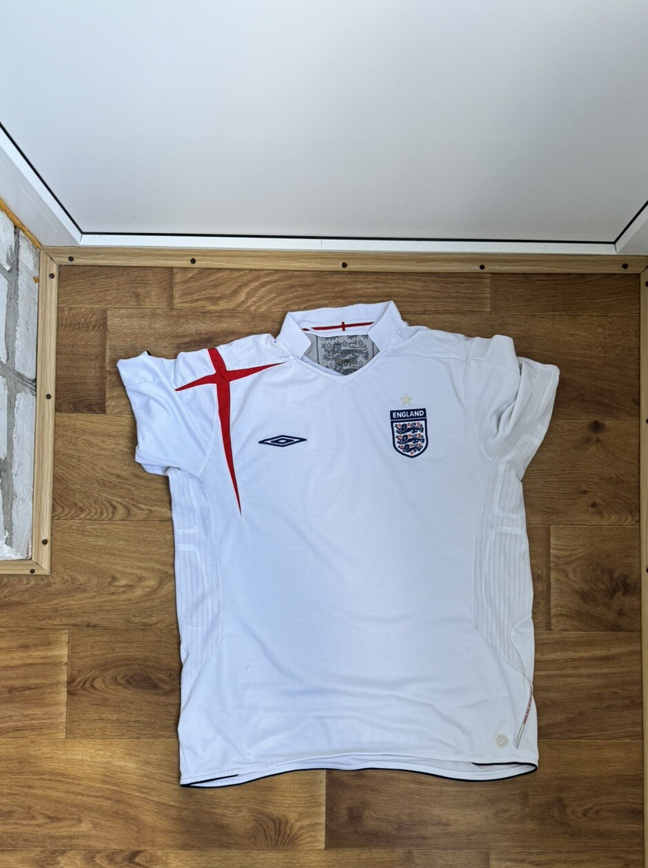 VINTAGE ENGLAND SHIRT 2004/2006 SOCCER JERSEY MENS XL UMBRO block core