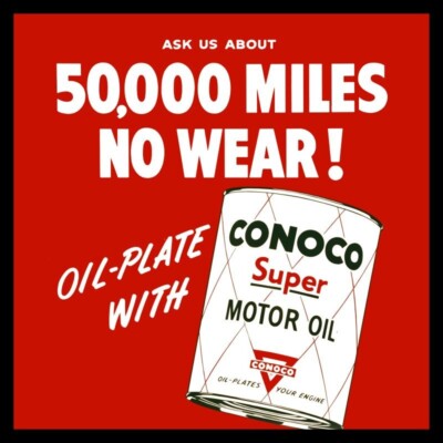 CONOCO Super Motor Oil 50K Miles! NEW Metal Sign 40'' Square USA STEEL