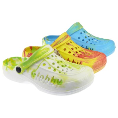 Slobby Clogs leicht bequem bunt Freizeit Badeschuh Sandalen Wasserfest Kinder