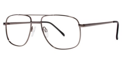 MODERN OPTICAL COMMANDO MEN'S  EYEGLASSES 55-18-145 GUNMETAL W/ SOFT CASE.