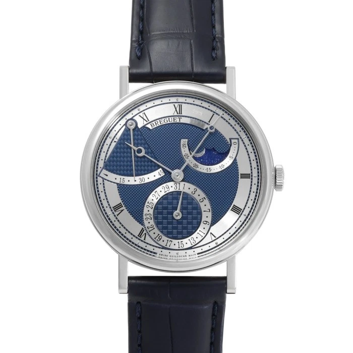 Breguet — Breguet Classic 7137BB / Y5 / 9VU White Gold Leather 39.0mm Blue Dial #YKW139