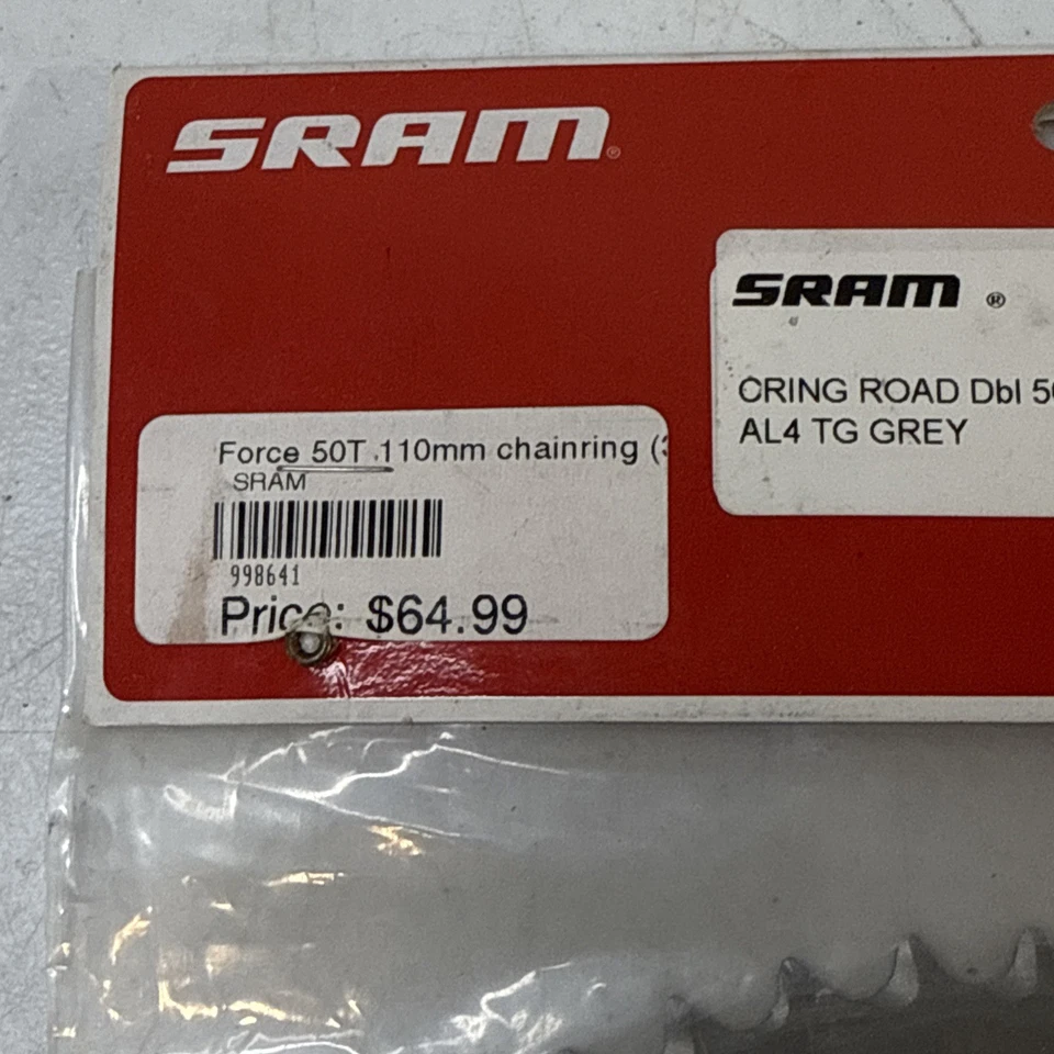 SRAM Force 50T 110mm Chainring Road Dbl V2 AL4 TG Grey NEW - Image 3 of 4
