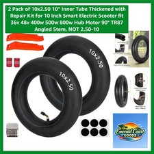 2 Pack 10x2.50 Inner Tubes for Electric Scooters - Durable Repair Kit Included