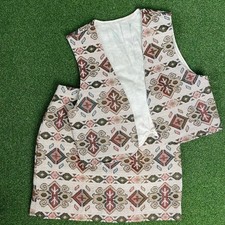 Vintage Hand Made Quilted Western Style Vest Pencil Skirt Matching Set