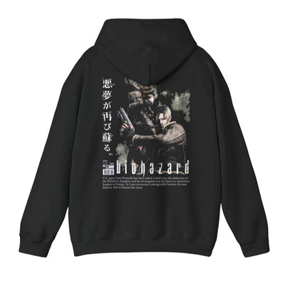 Resident Evil Leon Kennedy Hoodie Retro Horror Game Graphic Hoodie