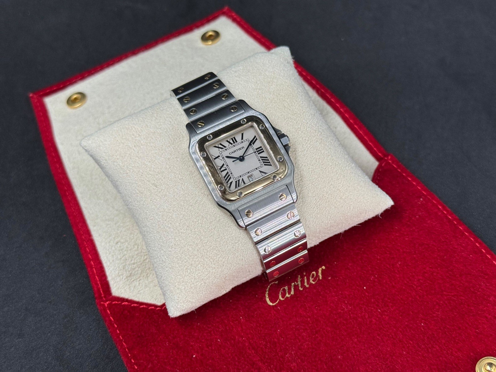 Cartier Santos Galbee Watch Steel & 18k Yellow Gold 29 x 41mm Case, Ref: 1566 