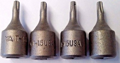 Vermont American T15 Torx Socket 1/4'' Drive USA 9915715 4PCS