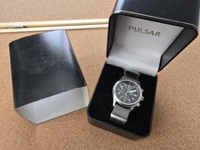 VINTAGE PULSAR MILITARY STYLE CHRONOGRAPH WATCH WITH ORIGINAL BOX