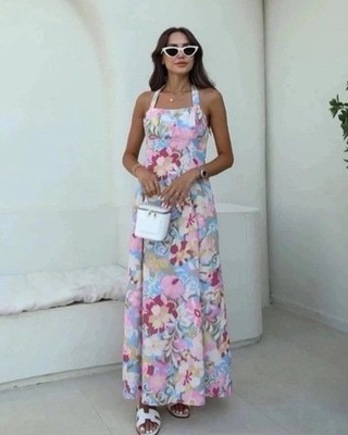 knee length dresses for ladies Ivy Linen Midi Dress-Pink Peony