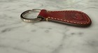 Dooney & Bourke Keychain Red Leather Duck Keyring Logo Brown Edging KeyTag Gift — photo 5