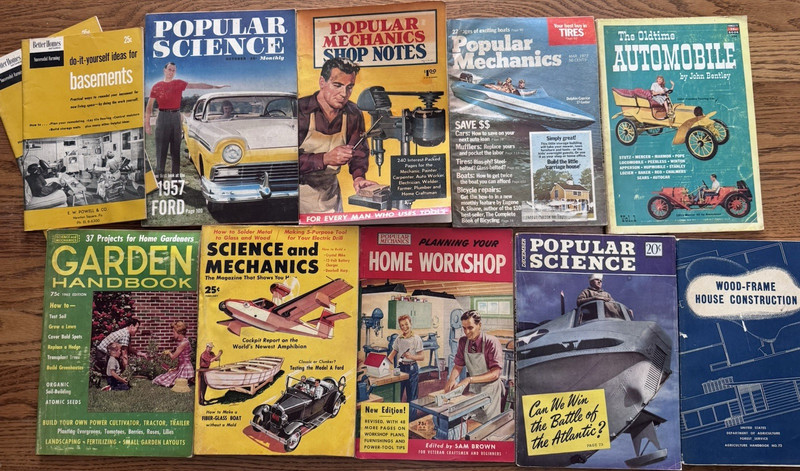 Antique collection  of Popular Science &  Mechanics mag - 1950’s  -10 total
