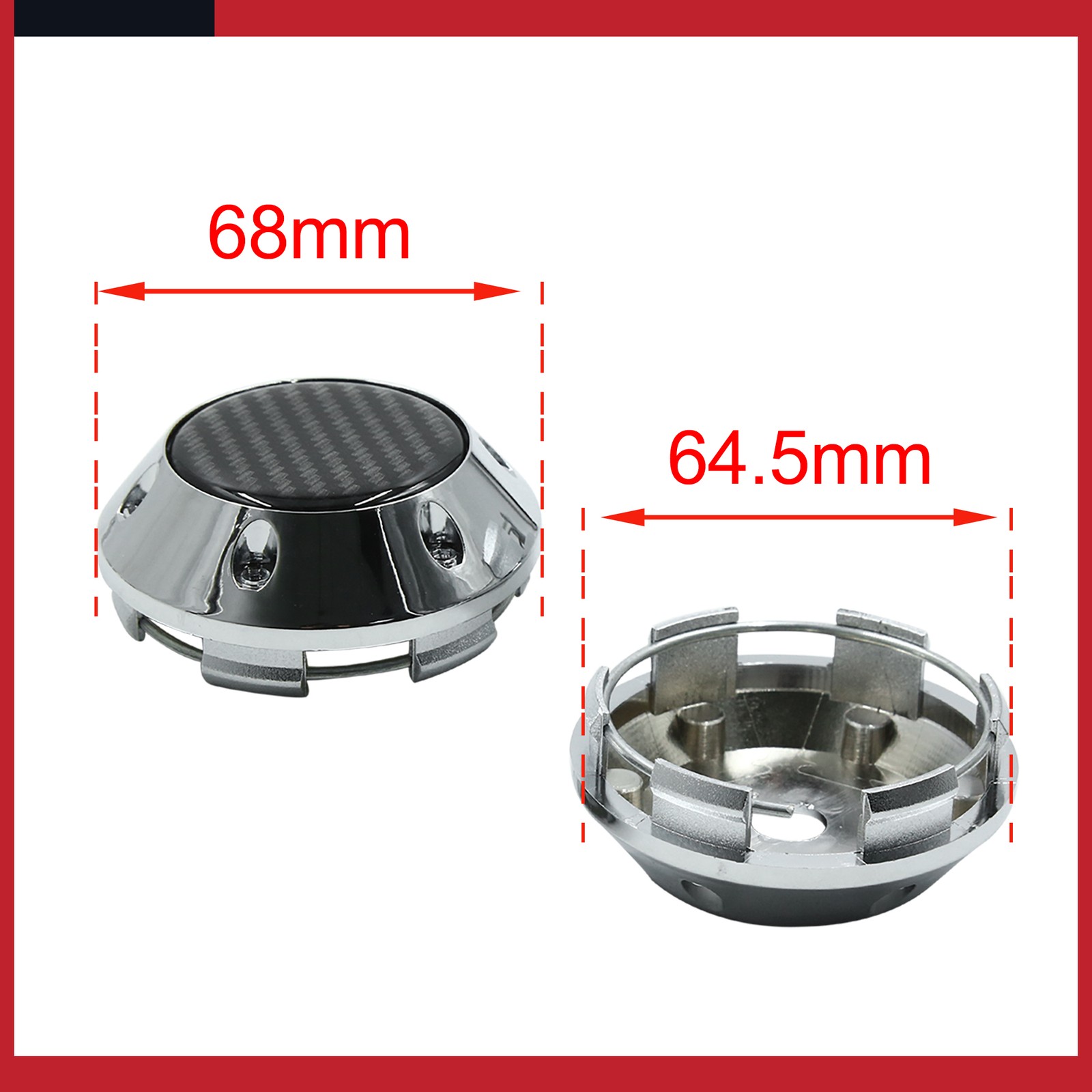 Universal 68mm Car Wheel Tyre Center Hub Caps Cover Plastic Pack of 4