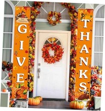 Thanksgiving Decorations GIVE THANKS Banner Porch Door Sign Autumn Fall