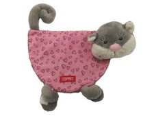 ESPRIT by SIGIKID Katze Schmusetuch grau rosa Herzen Schnuffeltuch Kuscheltuch