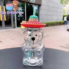 Nuevo Starbucks 2020 China América Latina Sombrero Oso 17oz Vaso Copa Fría Vidrio