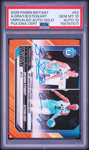 2026 Panini Instant Gold /10 Breanna Stewart Allisha Gray PSA 10 Auto 10 Gem