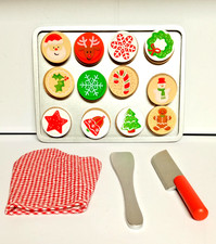 Melissa Doug Slice and Bake Wooden Christmas Cookie Play Food Set