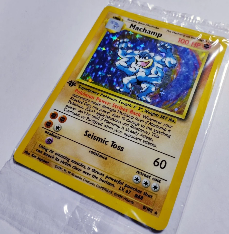 MACHAMP 8/102 1st Edition Base Set Holo Rare Sealed Pokemon English NM Near Mint - Immagine 2 di 4