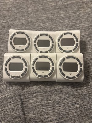 Lot Of 6 Indoor Digital Timer Plug-In   7-Day Programmable Outlet Switch
