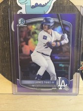 2025 Bowman Draft Chrome James Tibbs III Purple Refractor /250 Dodgers Prospect