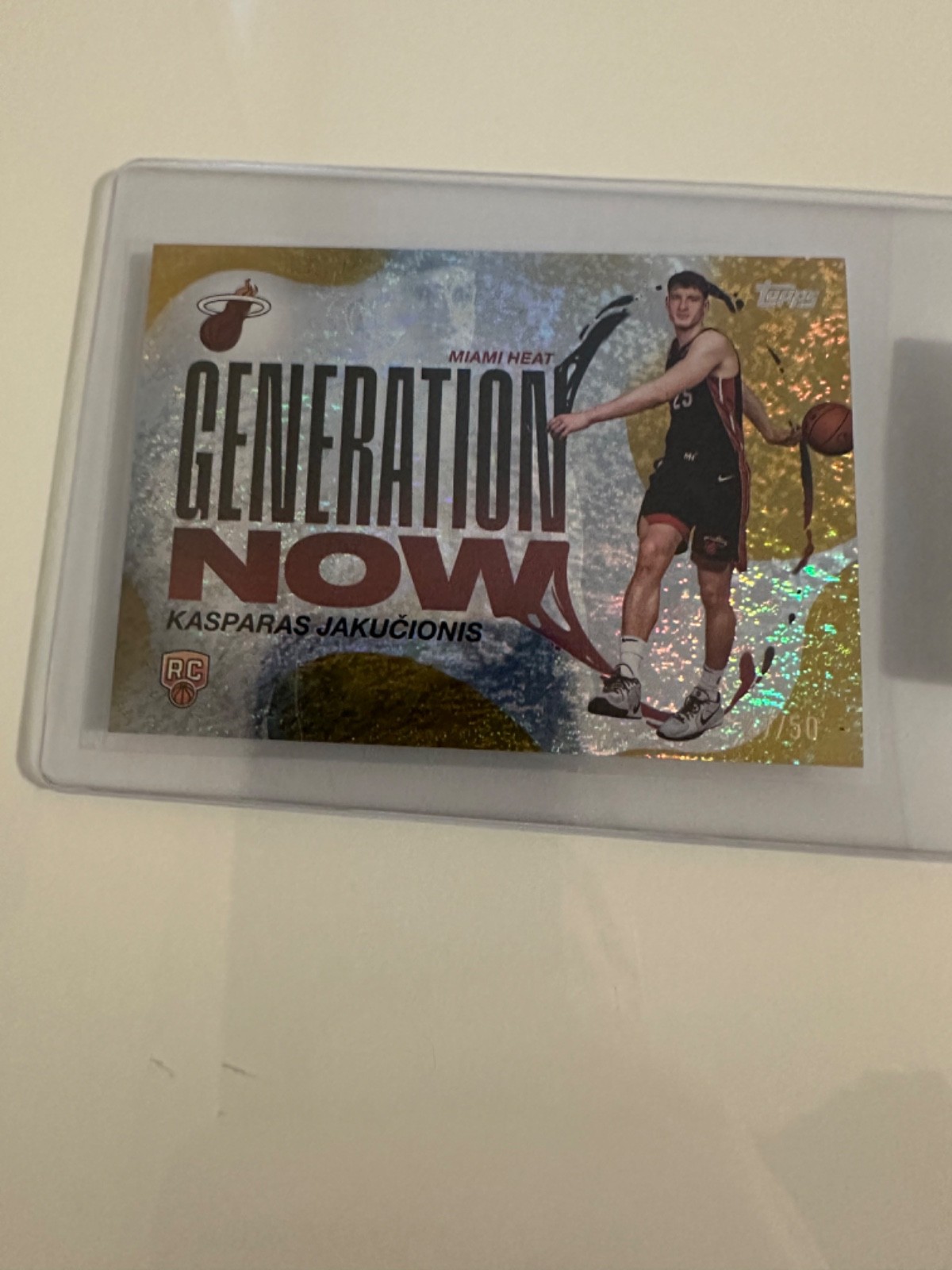 2025 Topps Kasparas Jakucionis RC Generation Now Insert Gold Holofoil 27/50