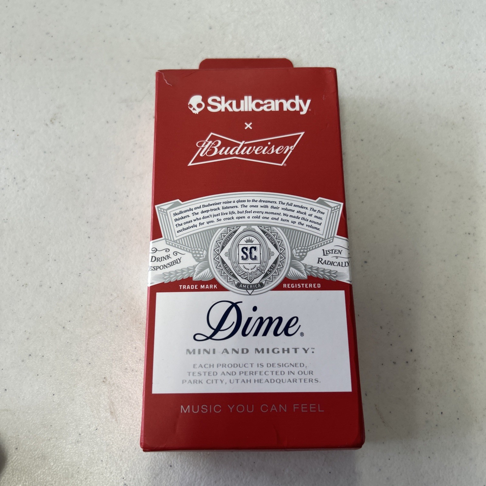 Skullcandy X Budweiser Dime Series Limited Edition Wireless In-Ear Earbuds Red