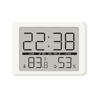 Digital Wall Clock Large Display Temperature Humidity Sensing Battery Operated